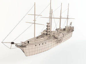 parowiec, świetny western Model 3D