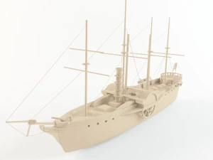 parowiec, świetny western Model 3D