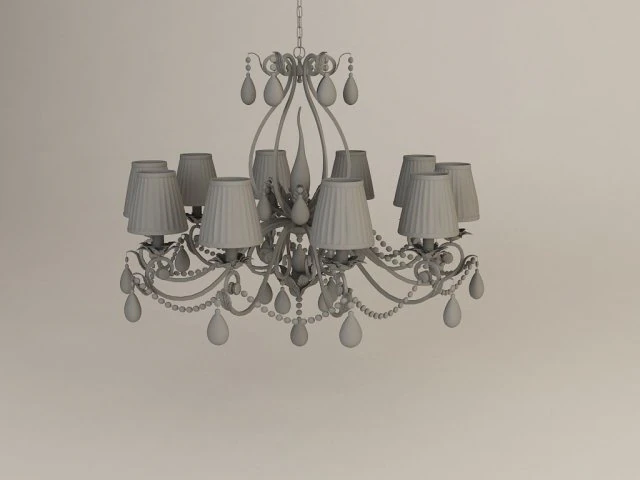 chandelier in classic style 3D Model .c4d .max .obj .3ds .fbx .stl .blend 