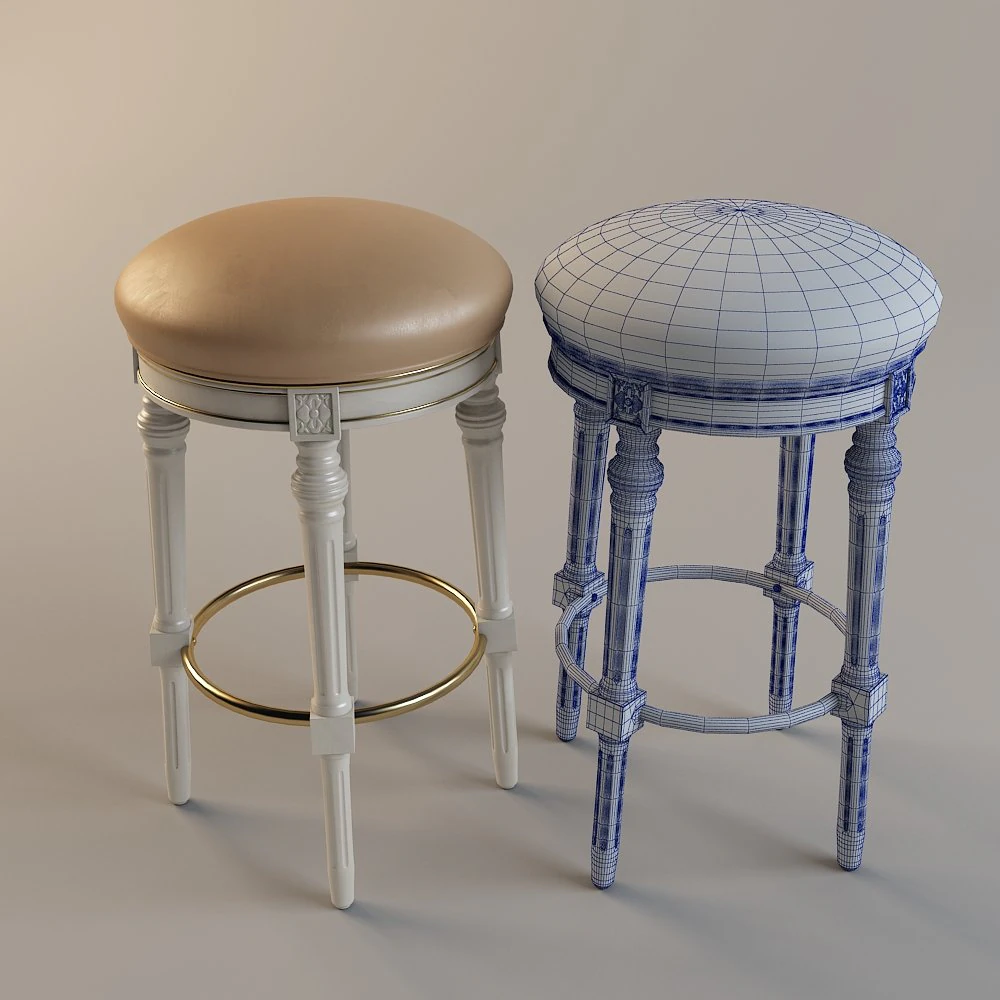 bar stool angelo cappellini 2570 3D Model .c4d .max .obj .3ds .fbx .stl .blend