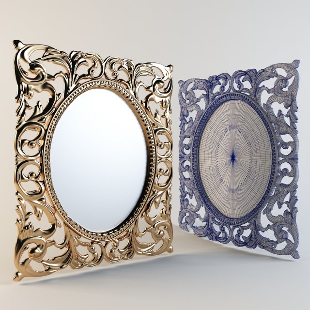 19th century italian style mirror Modello 3D .c4d .max .obj .3ds .fbx .stl .blend