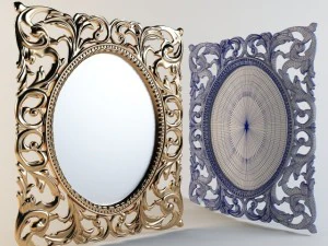 19세기 이탈리아 스타일 거울 3D 모델