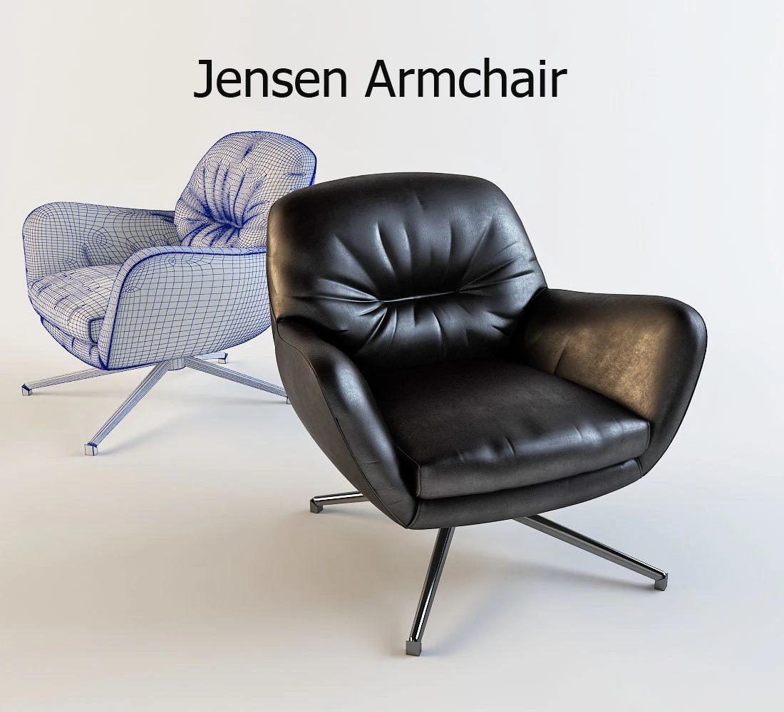 fotel Jensen Model 3D .c4d .max .obj .3ds .fbx .stl .blend 