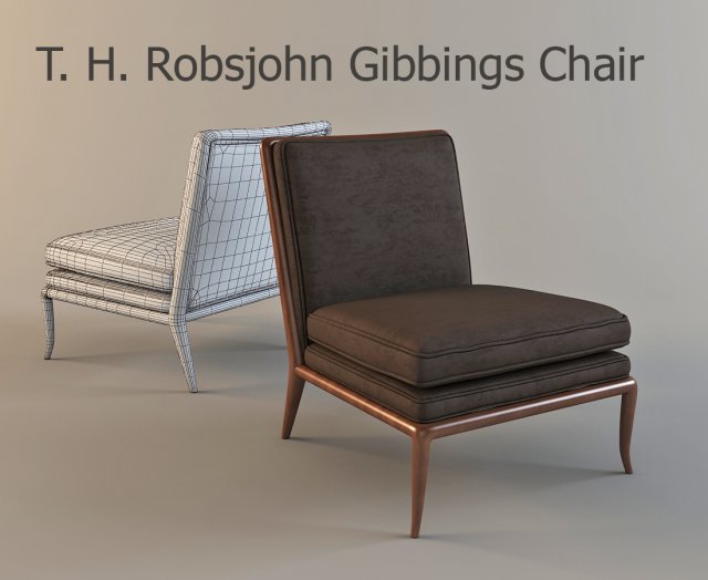 t h robsjohn gibbings chair Model 3D .c4d .max .obj .3ds .fbx .stl .blend 