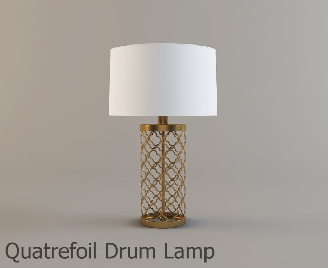 quatrefoil drum lamp 3D Модель .c4d .max .obj .3ds .fbx .stl .blend