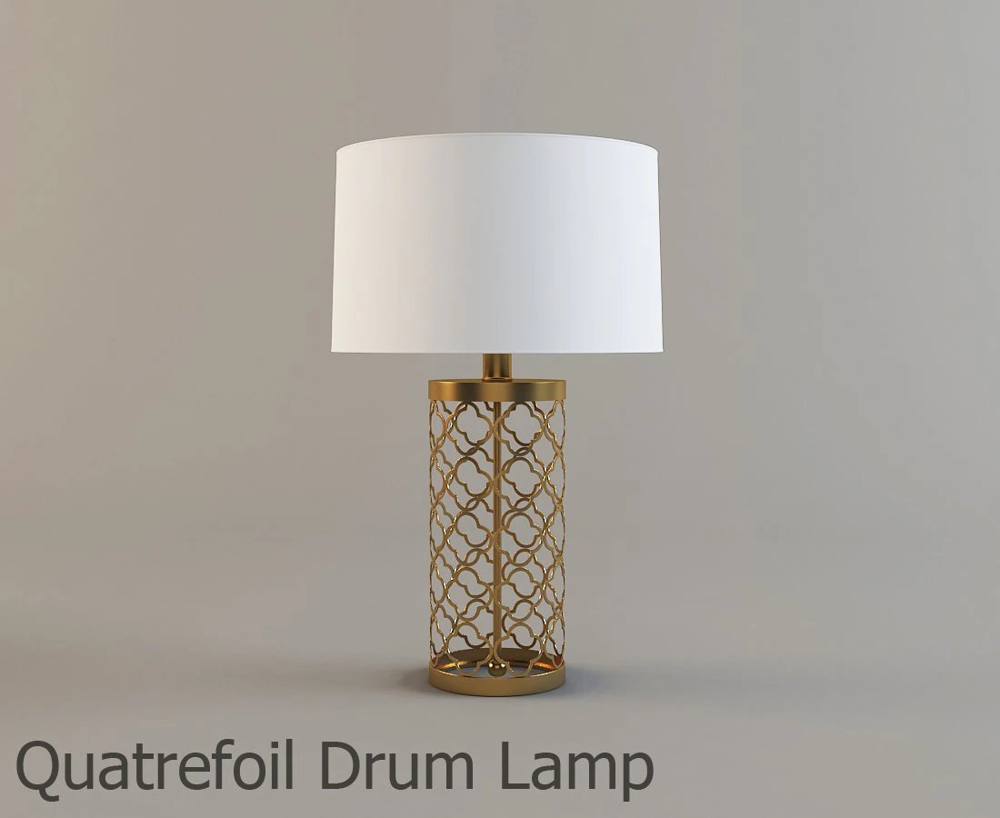 quatrefoil drum lamp 3D Model .c4d .max .obj .3ds .fbx .stl .blend 