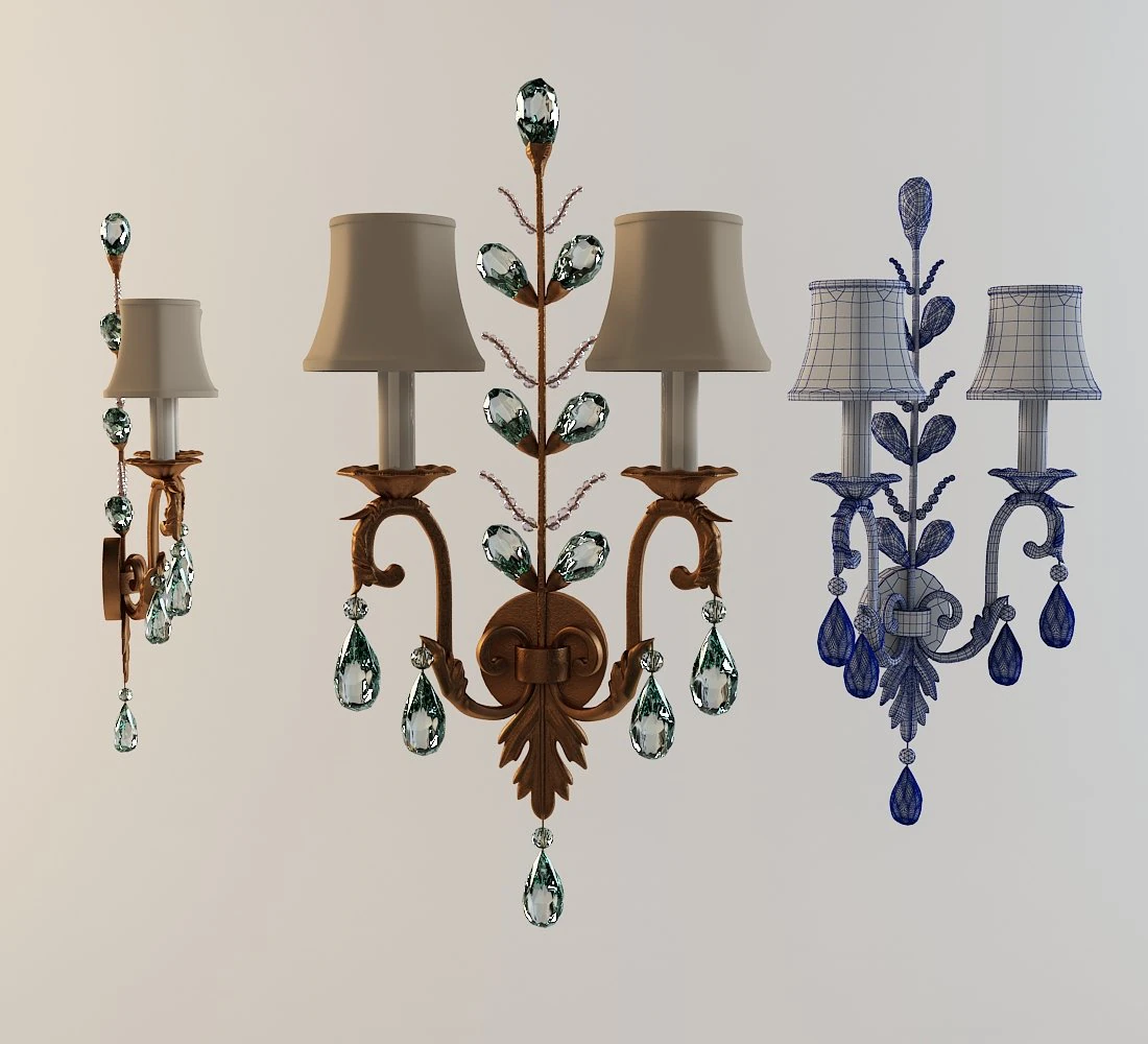 fine art lamps sconce 142550st 3D Model .c4d .max .obj .3ds .fbx .stl .blend 