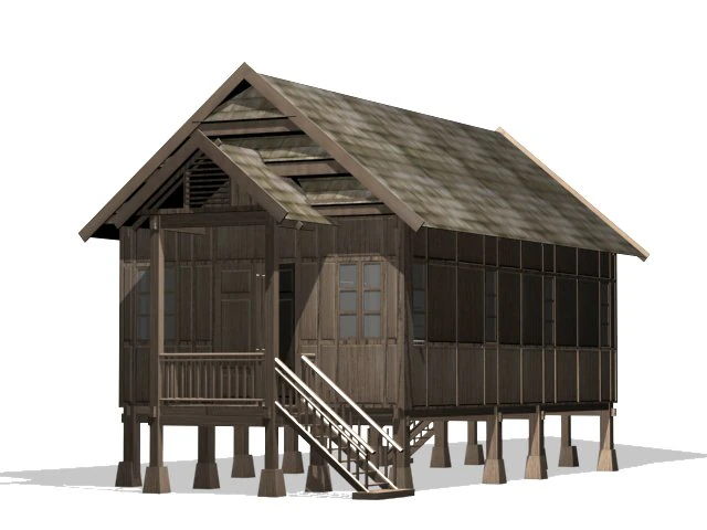 makassar bugis traditional house 3D Model .c4d .max .obj .3ds .fbx .stl .blend