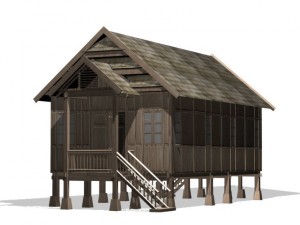 makassar bugis traditional house 3D-Modell