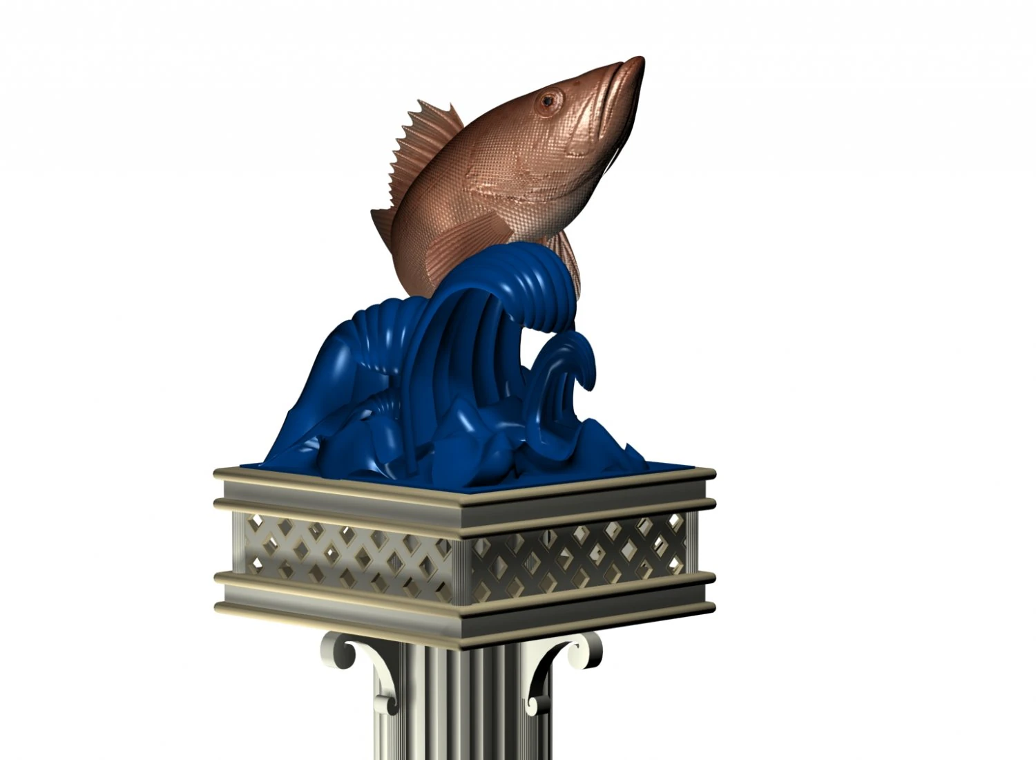 fish tower 3D Model .c4d .max .obj .3ds .fbx .stl .blend 