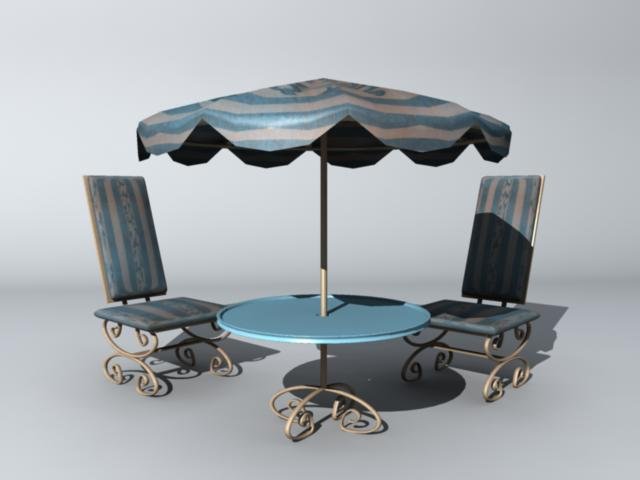 beach table and chair 3D Модель .c4d .max .obj .3ds .fbx .stl .blend 