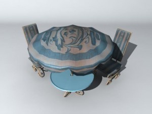 beach table and chair 3D Модель