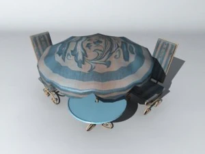 beach table and chair 3D Model