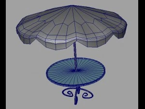 beach table and chair 3D Model
