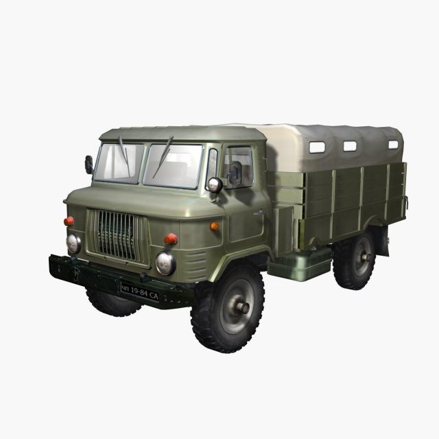 russian transport truck gaz66 Modelo 3D .c4d .max .obj .3ds .fbx .stl .blend 