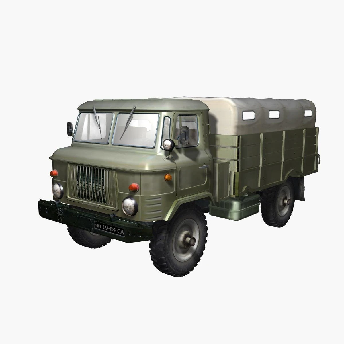 russian transport truck gaz66 3D Model .c4d .max .obj .3ds .fbx .stl .blend 