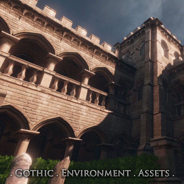gothic environment assets 3Dモデル .c4d .max .obj .3ds .fbx .stl .blend 