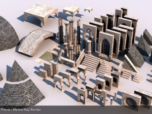 gothic environment assets 3Dモデル