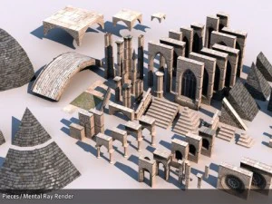 gothic environment assets 3D Model