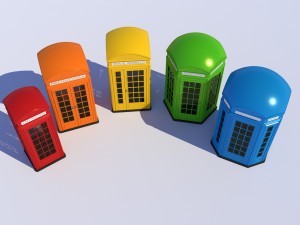 5x classic british phone both different shapes Model 3D
