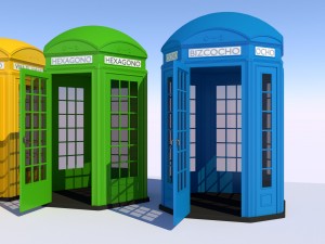 5x classic british phone both different shapes Modelo 3D