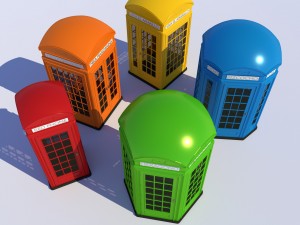5x classic british phone both different shapes Modelo 3D