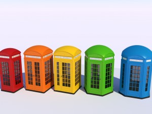 5x classic british phone both different shapes Modelo 3D