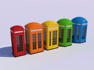 5x classic british phone both different shapes Modelo 3D