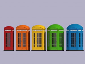 5x classic british phone both different shapes Modelo 3D