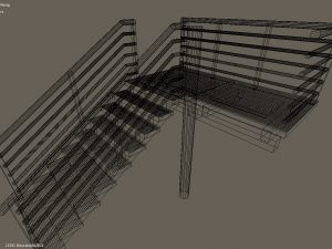 fire escape metal stairs 3D Model