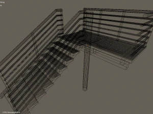fire escape metal stairs 3D Model