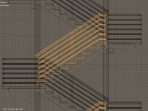 fire escape metal stairs 3D Model