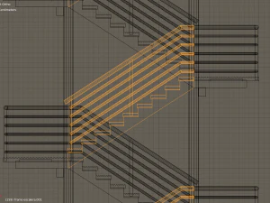 fire escape metal stairs 3D Model