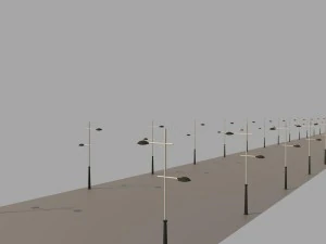 2x modern street lights 3D Model