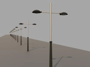 2x modern street lights 3D Model