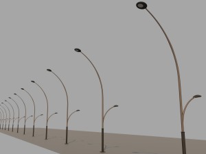 street lamp curved modern design 3D 모델