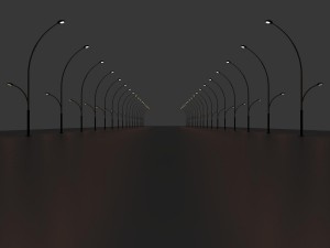 street lamp curved modern design 3D 모델