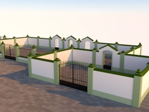 modular fences gates and walls 3D Model