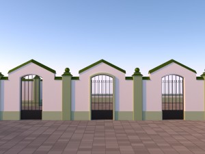 modular fences gates and walls 3D Model