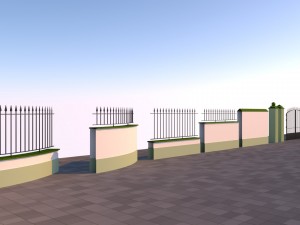 modular fences gates and walls 3D Model