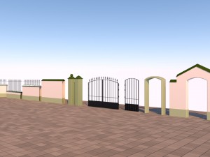 modular fences gates and walls 3D Model