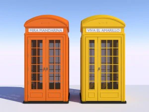 2 classici telefoni britannici, entrambi di grande larghezza Modello 3D