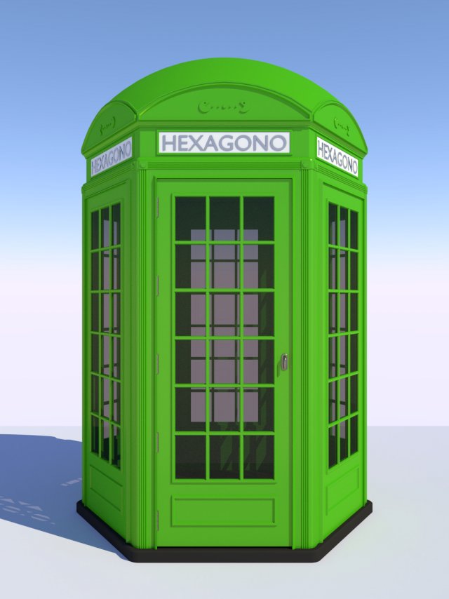 classic british phone both hexagonal 3D मॉडल .c4d .max .obj .3ds .fbx .stl .blend 