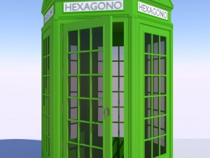 classic british phone both hexagonal 3D मॉडल