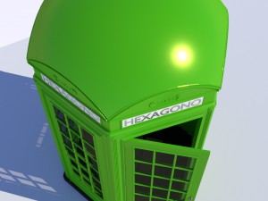 classic british phone both hexagonal 3D मॉडल