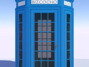 classico telefono britannico entrambi ottagonali Modello 3D