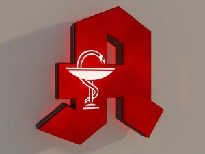 Apotheke segno della farmacia tedesca Modello 3D