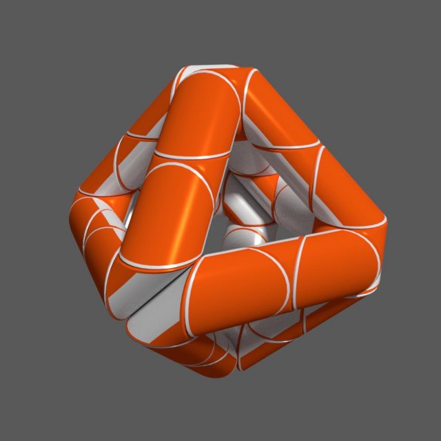 cylindrical snake puzzle 3D Model .c4d .max .obj .3ds .fbx .stl .blend 