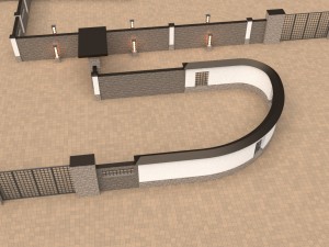 modular gates walls and fences set Model 3D