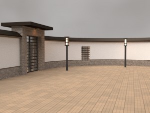 modular gates walls and fences set Model 3D